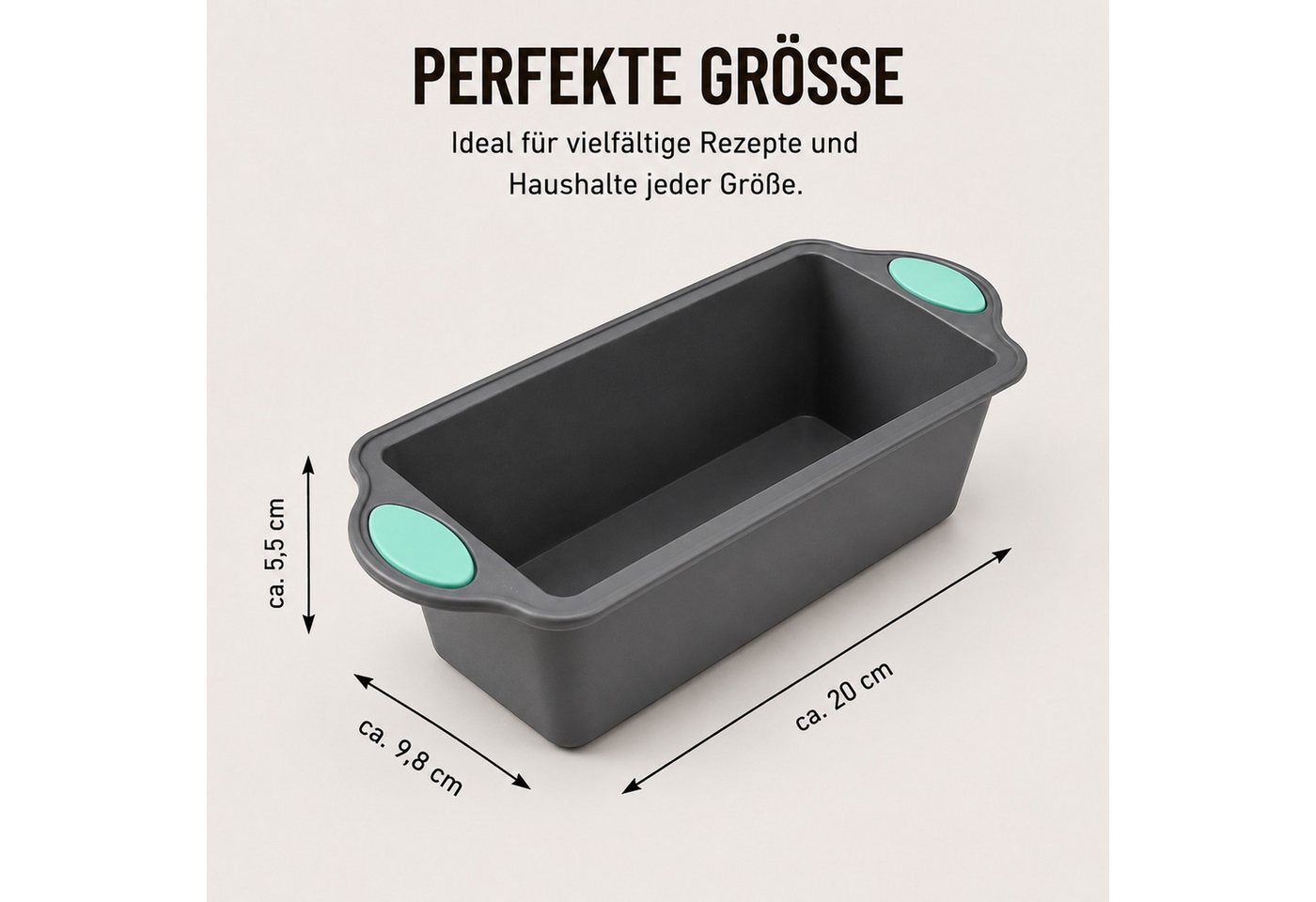 Bestlivings Silikonform AirFryer Backform, (1-tlg), Silikonform 20x10x5,5cm, BPA-frei - wiederverwendbar, lebensmittelecht