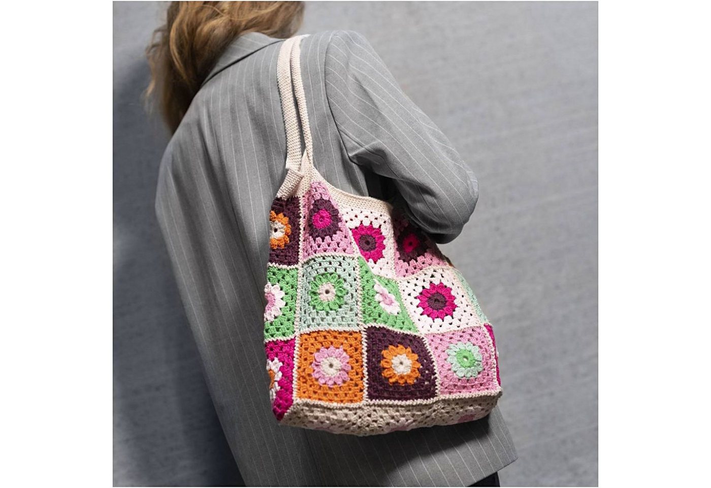 creativ company Kreativset Häkeln, (1-tlg), Granny-Square-Look