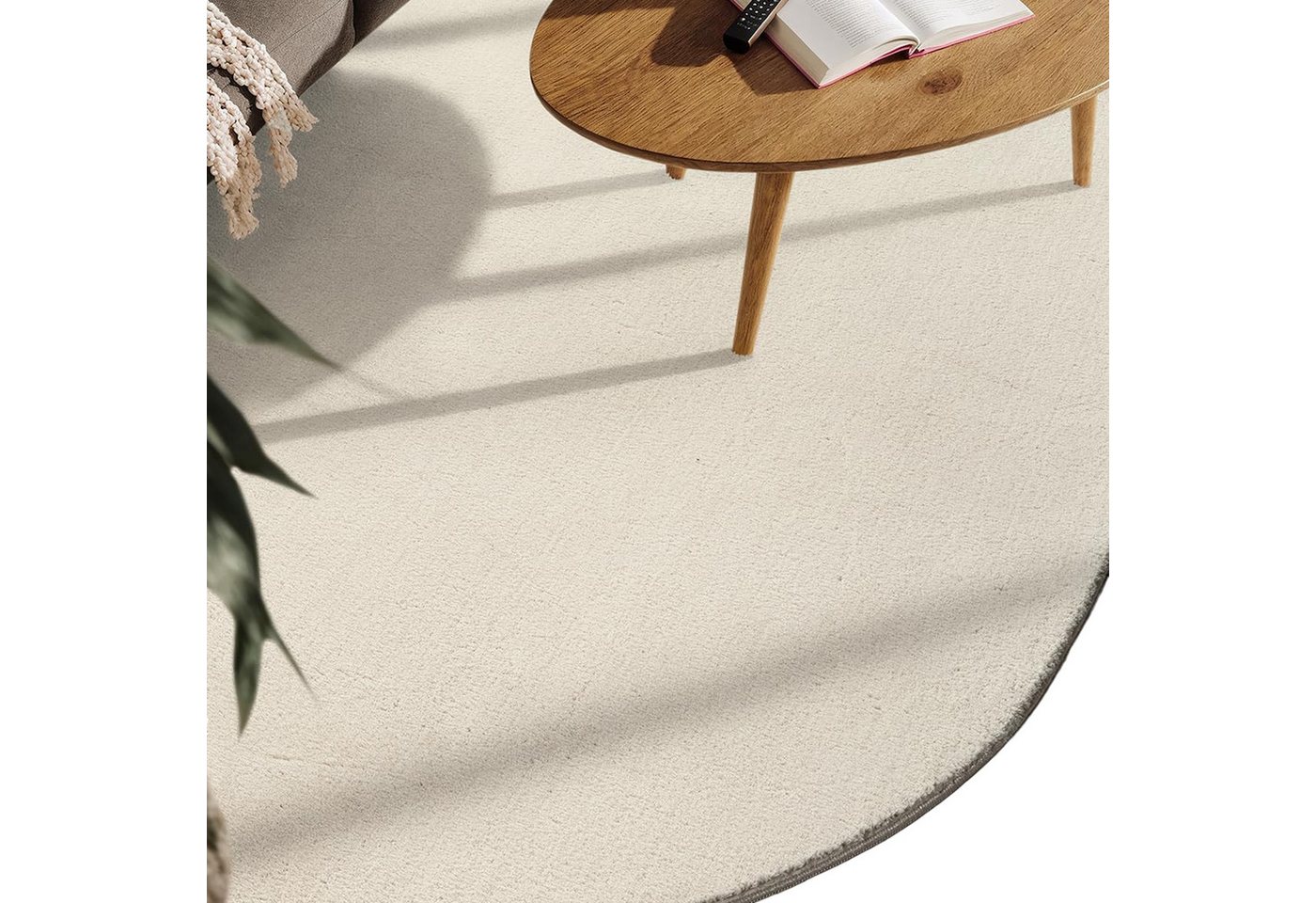 TeppichHome24 Teppich Teppich Shape in moderner Freiform rutschfest weich Beige, rechteckig, Höhe: 19 mm