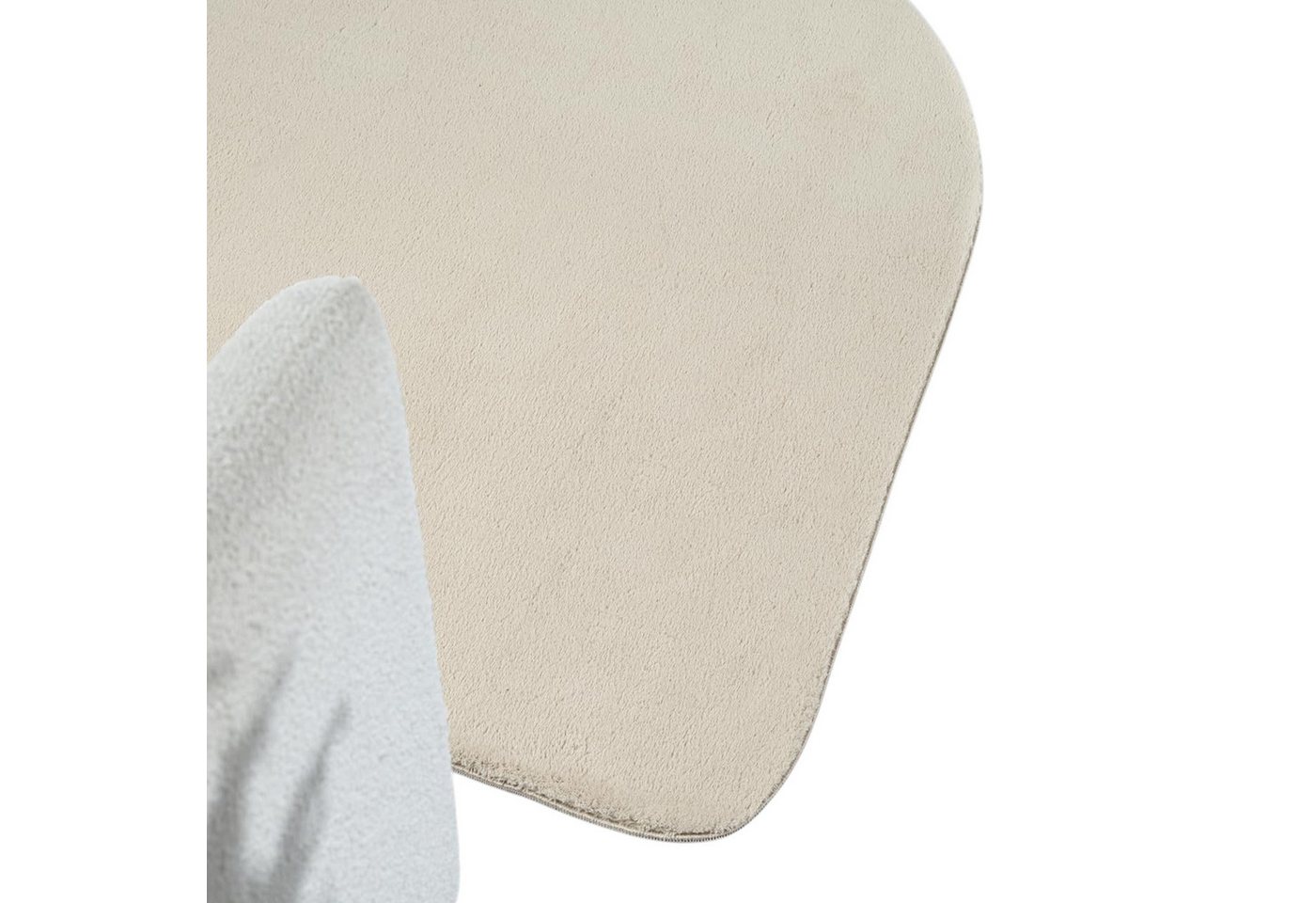 TeppichHome24 Teppich Teppich Shape in moderner Freiform rutschfest weich Beige, rechteckig, Höhe: 19 mm Bild 2
