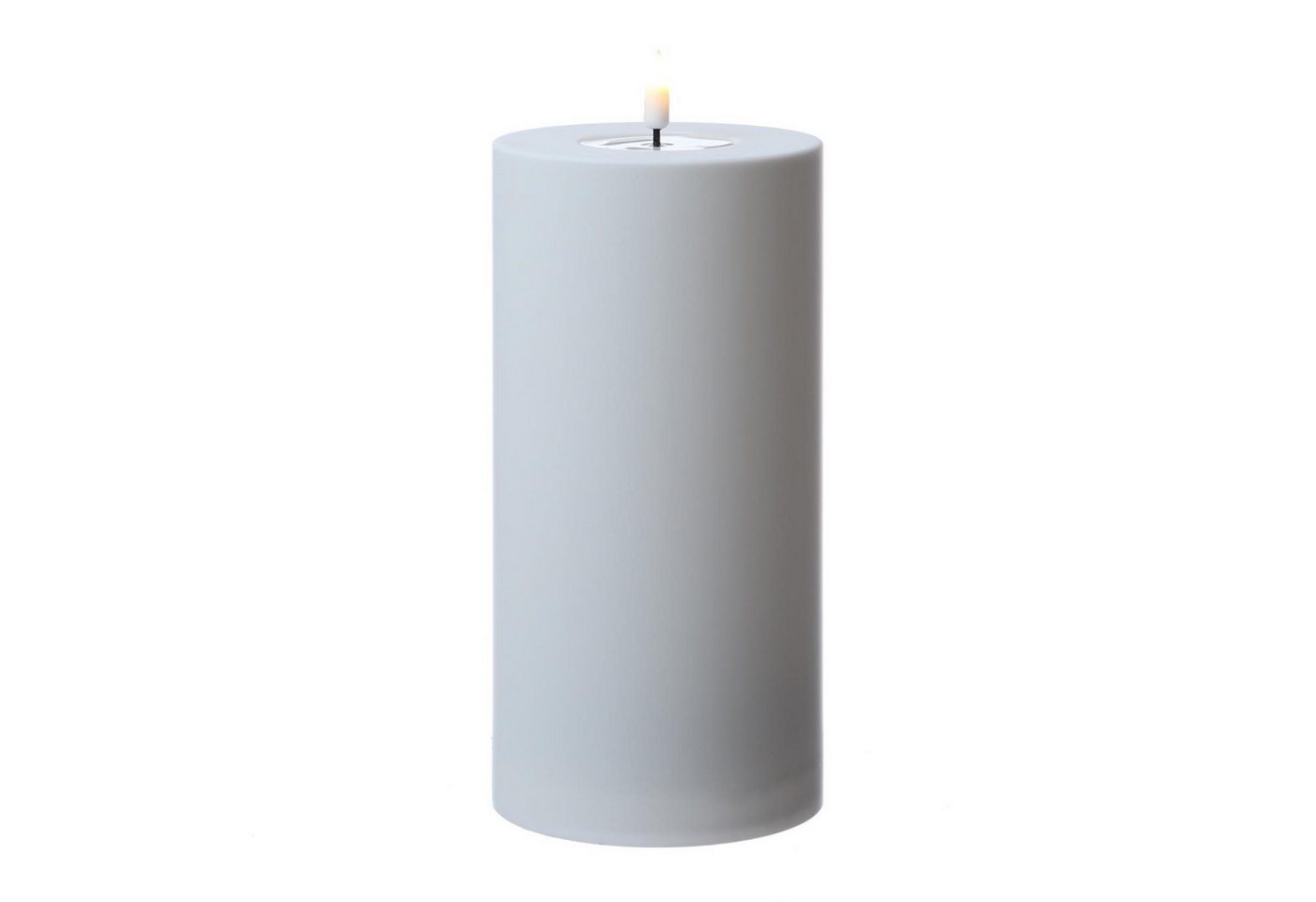 Deluxe Homeart LED-Kerze MIA für Außen 3D Flamme flackernd H: 20cm D: 10cm weiß outdoor, LED Classic, warmweiß (2100K bis 3000K)