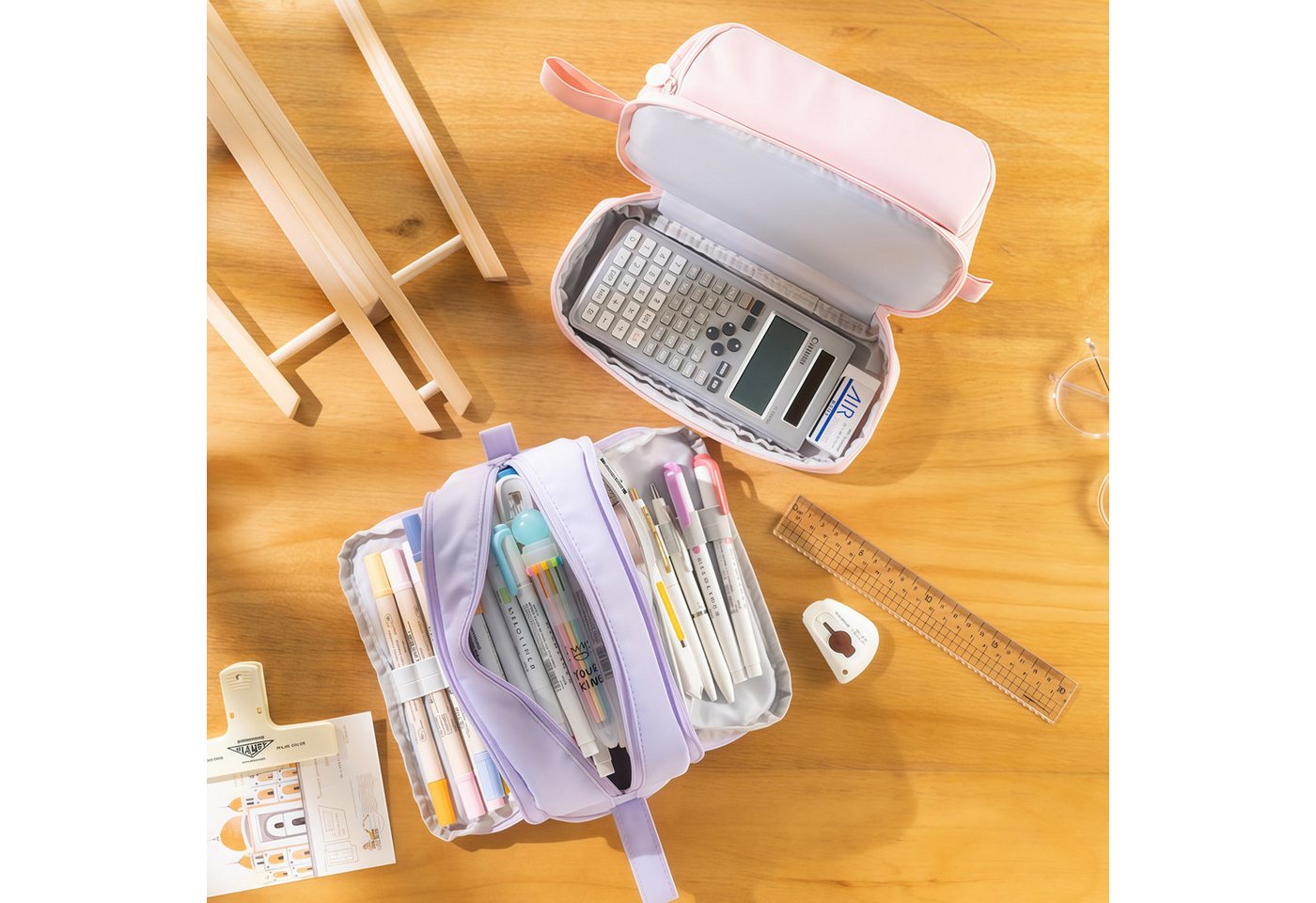 FOUORTUNATE-BEE Federmäppchen Großes Federmäppchen mit Reißverschluss – Geschenk zum Schulanfang, Federmäppchen für Schüler und Jugendliche mit großem Stauraum Bild 3