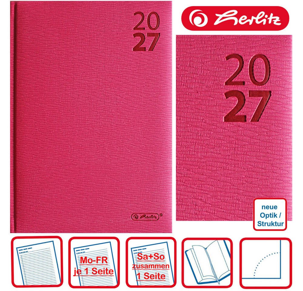 Herlitz Buchkalender A5 Wall 2027 rot