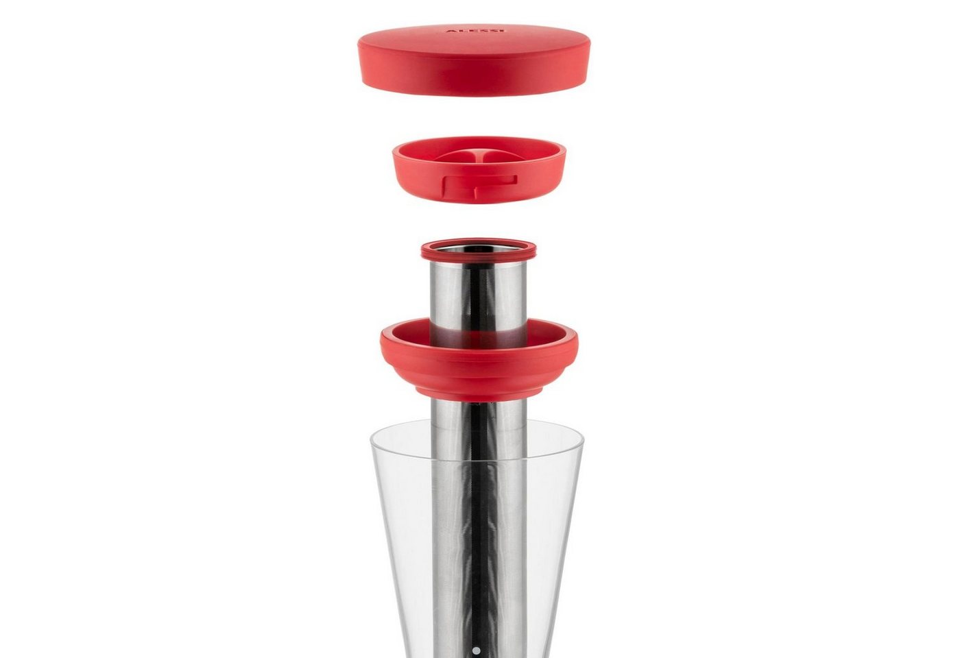 Alessi Cold Brew Zubereiter, 900l Kaffeekanne, Edelstahlfilter