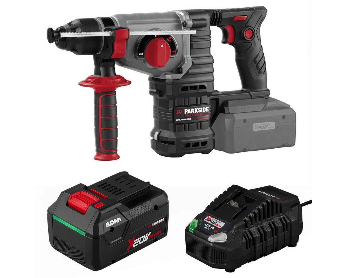 PARKSIDE PERFORMANCE® Kombihammer Akku Kombihammer 20 Volt PPAKH 20-Li 8.0 Ah Akku PAPP Ladegerät C3