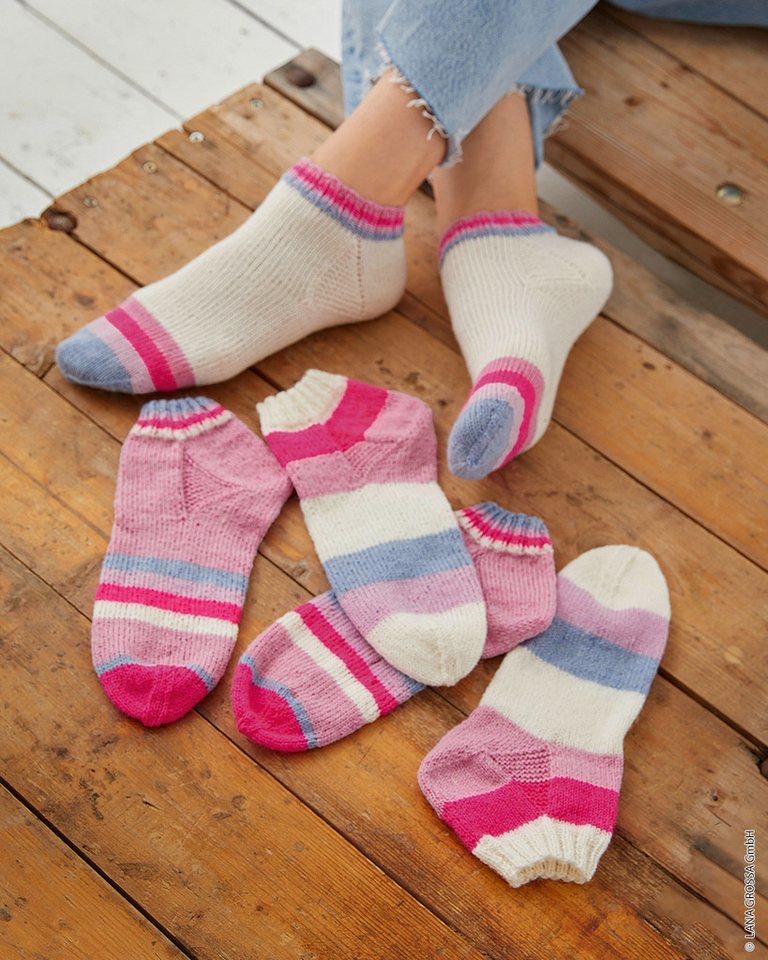 LANA GROSSA MEILENWEIT 50 g UNI 4-fach Sockenwolle Häkelwolle, 210 m (Klassisches 4-fach Sockengarn für Lieblingsprojekte, 210 m Lauflänge für feine und kreative Strickideen), 50 g Bild 2