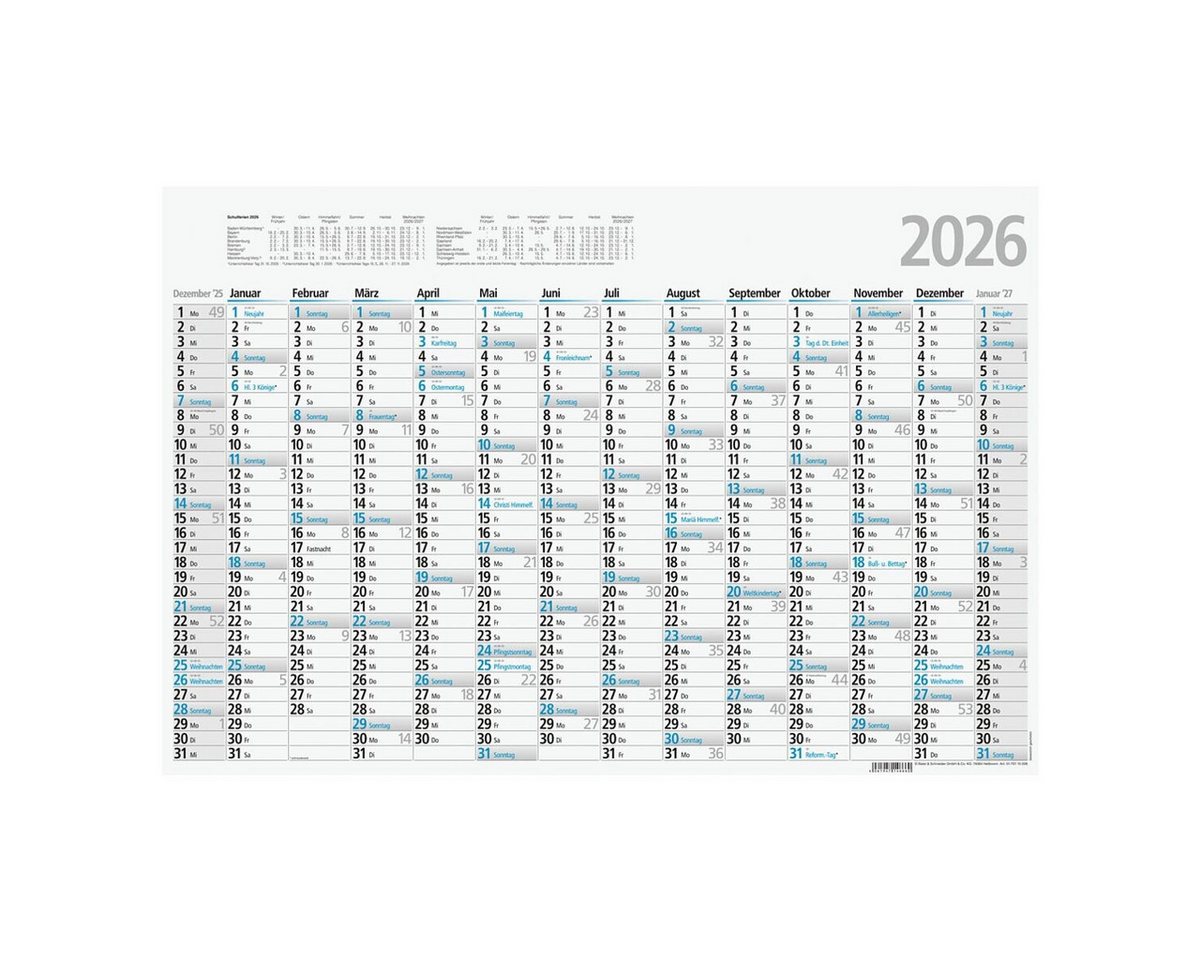 GLOCKEN Wandkalender, 2027, 1 Seite = 14 Monate