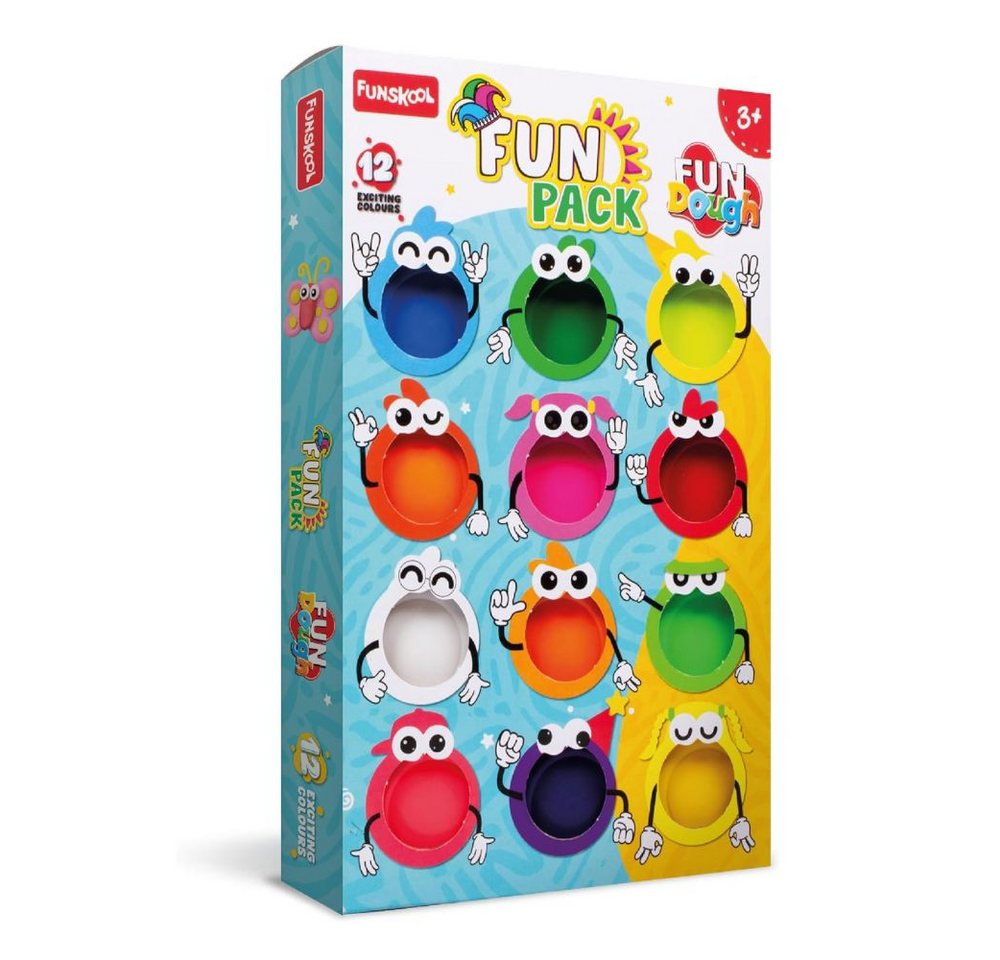 Funskool Knete Kreative Knetmasse für Kinder – Spiel & Bastelspaß (Kreativ-Set Knetmasse, 12 Dosen Knetmasse à 25 g, 600 g Gesamtgewicht), Fördert Motorik & Fantasie Bild 4