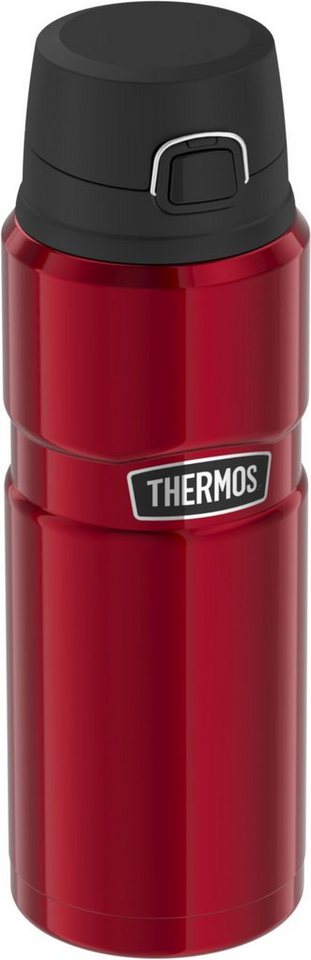 THERMOS Isolierflasche STAINLESS KING BOTTLE, doppelwandiger Edelstahl, 0,7l, 15h heiß & 24h kalt, Safe Flow Lid mit Push Button