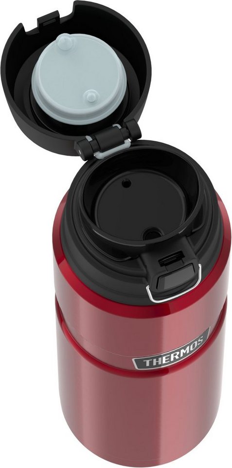 THERMOS Isolierflasche STAINLESS KING BOTTLE, doppelwandiger Edelstahl, 0,7l, 15h heiß & 24h kalt, Safe Flow Lid mit Push Button Bild 2