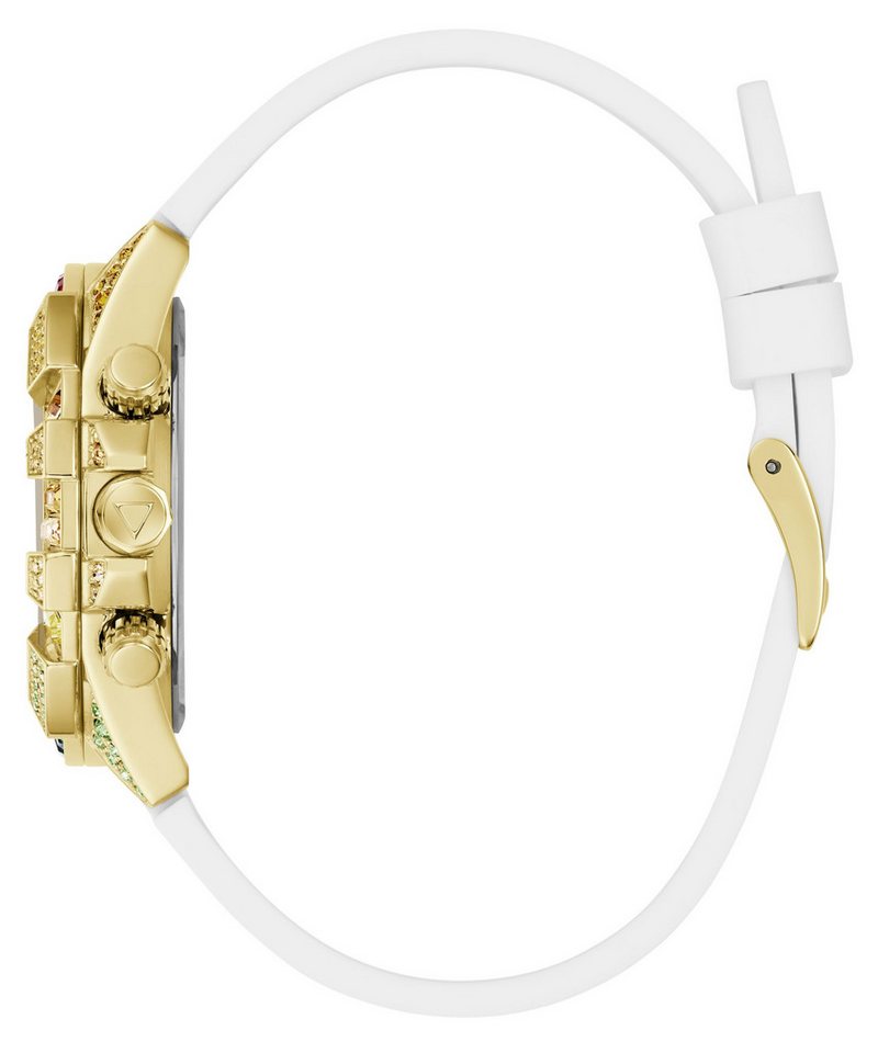 Guess Multifunktionsuhr TRUE GW1047L2, Quarzuhr, Armbanduhr, Damenuhr, Silikonarmband, analog, Wochentag, Tag