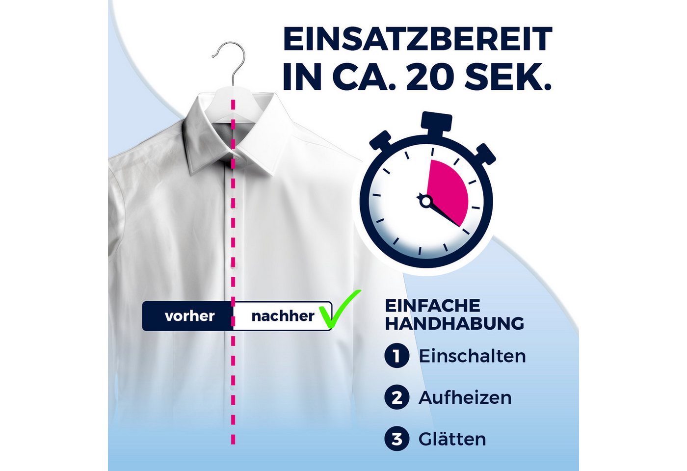 CLEANmaxx Dampfbügeleisen mit Ansaugfunktion faltbar, 1500 W Bild 5