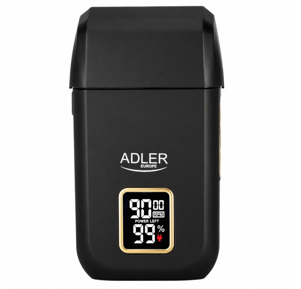 ADLER EUROPE Elektrorasierer AD 2947 Profi-Folienrasierer mit 3 Stufen, LCD, USB-C, Dual-Doppelkopf, Manuelle Reinigung mit der mitgelieferten Reinigungsbürste, Rasierer mit Öl, Reinigungsbürste, Klingenschutz und USB-C-Kabel, Titanbeschichtung, Großlochfolie, 120 Min Laufzeit, Reinigungsbürste Bild 2