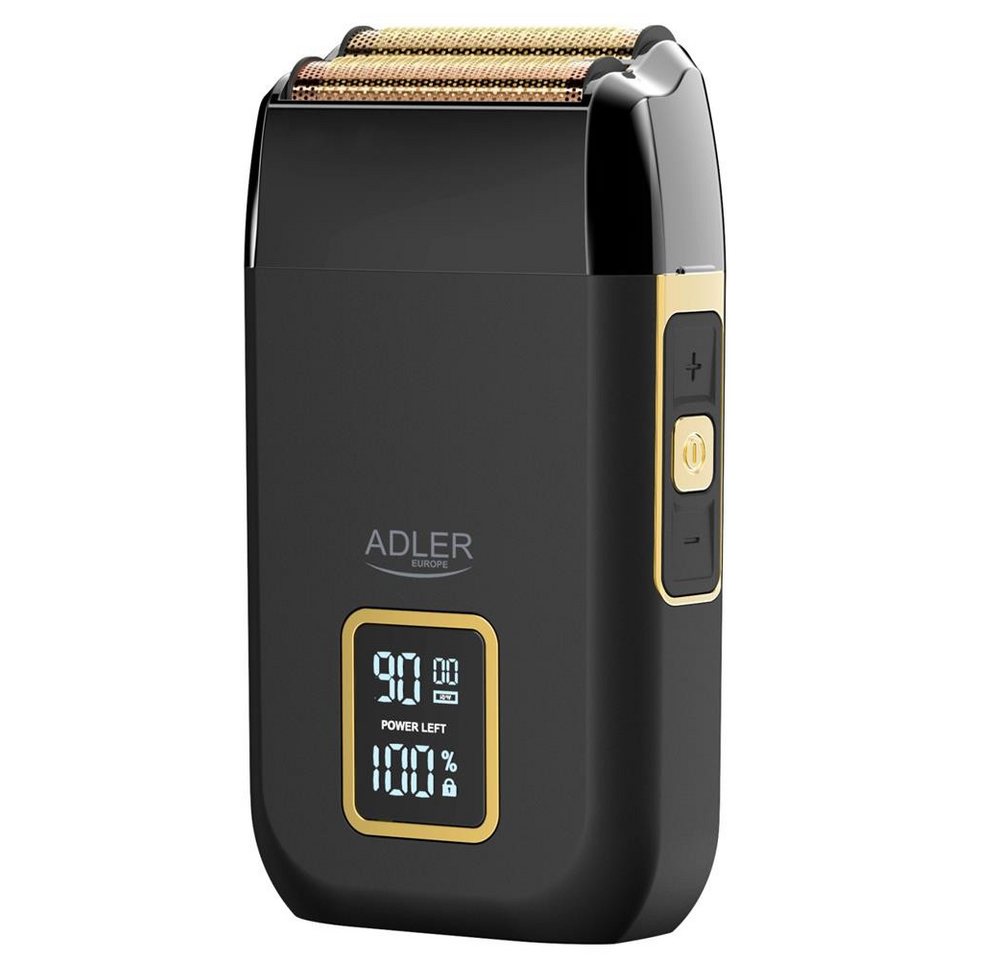 ADLER EUROPE Elektrorasierer AD 2947 Profi-Folienrasierer mit 3 Stufen, LCD, USB-C, Dual-Doppelkopf, Manuelle Reinigung mit der mitgelieferten Reinigungsbürste, Rasierer mit Öl, Reinigungsbürste, Klingenschutz und USB-C-Kabel, Titanbeschichtung, Großlochfolie, 120 Min Laufzeit, Reinigungsbürste Bild 5