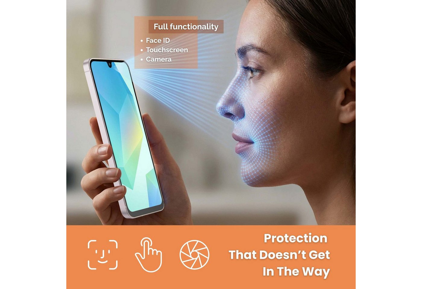Cadorabo Schutzfolie für Samsung Galaxy A16 5G Schutzfolie, (1-St), Schutzfolie Panzerfolie HD Displayschutzfolie Schutzglas Tempered Glas Bild 2
