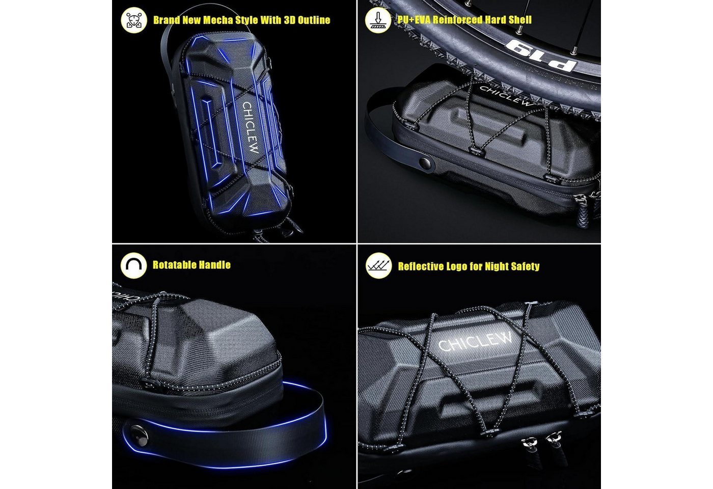 LuxusKollektion Fahrradständer Scooter Tasche 3L Schnellverschluss Wasserdicht Lenkertasche Gd6x-3l Bild 4