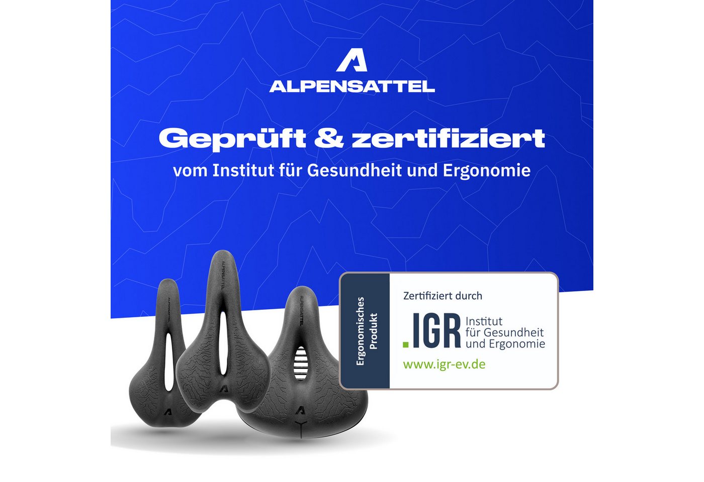 Alpensattel Fahrradsattel Alpensattel 3.0 in 3 Ausführungen wählbar (1-tlg., Race), Ergonomisch, mit Aussparung und Memory Foam für Damen und Herren Bild 2