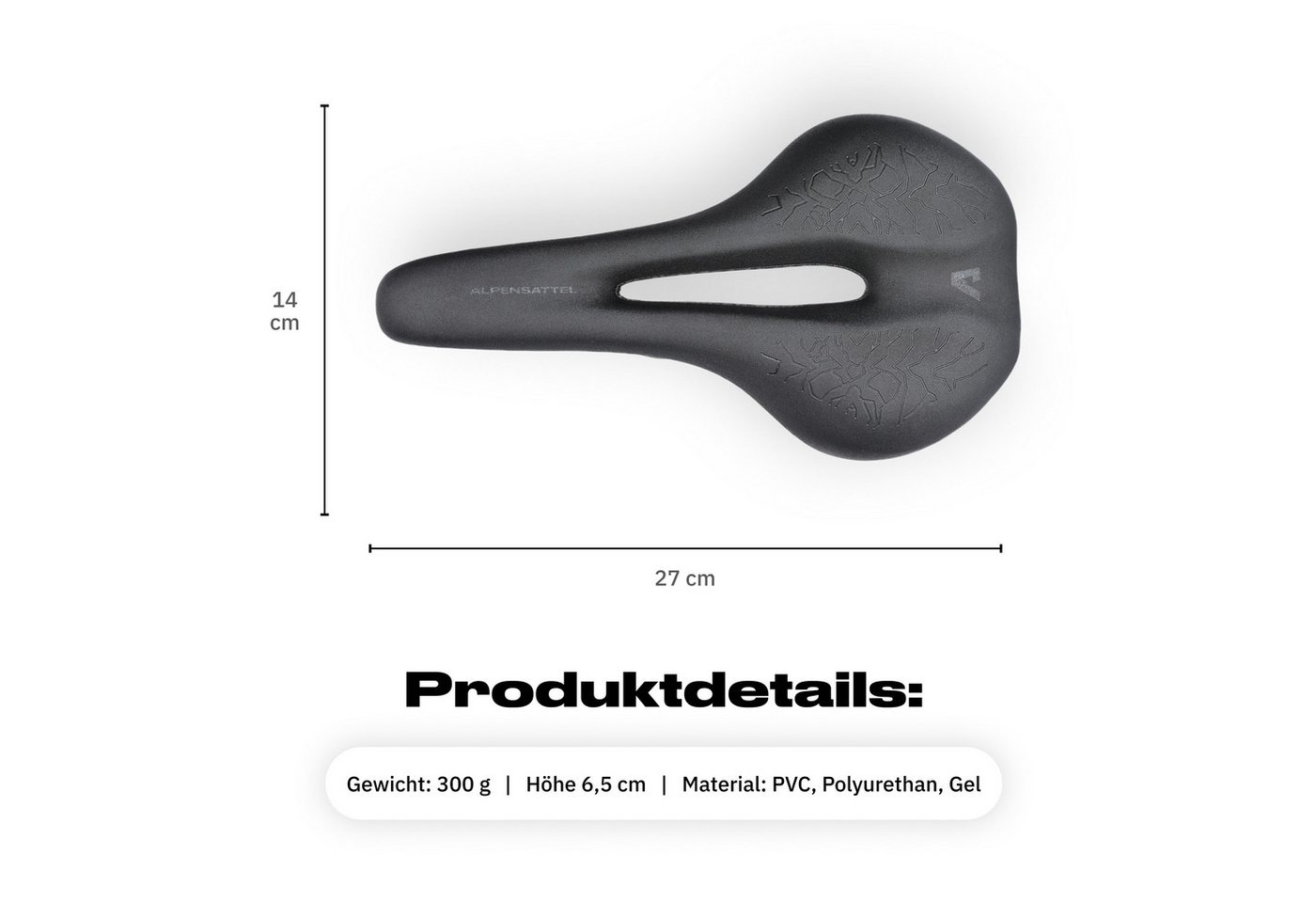 Alpensattel Fahrradsattel Alpensattel 3.0 in 3 Ausführungen wählbar (1-tlg., Race), Ergonomisch, mit Aussparung und Memory Foam für Damen und Herren Bild 5