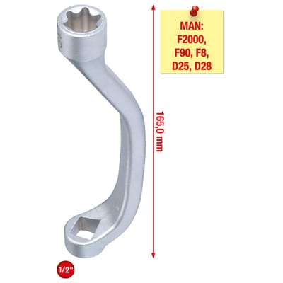 Zylinderkopf-Schlüssel MAN, 1/2", E20