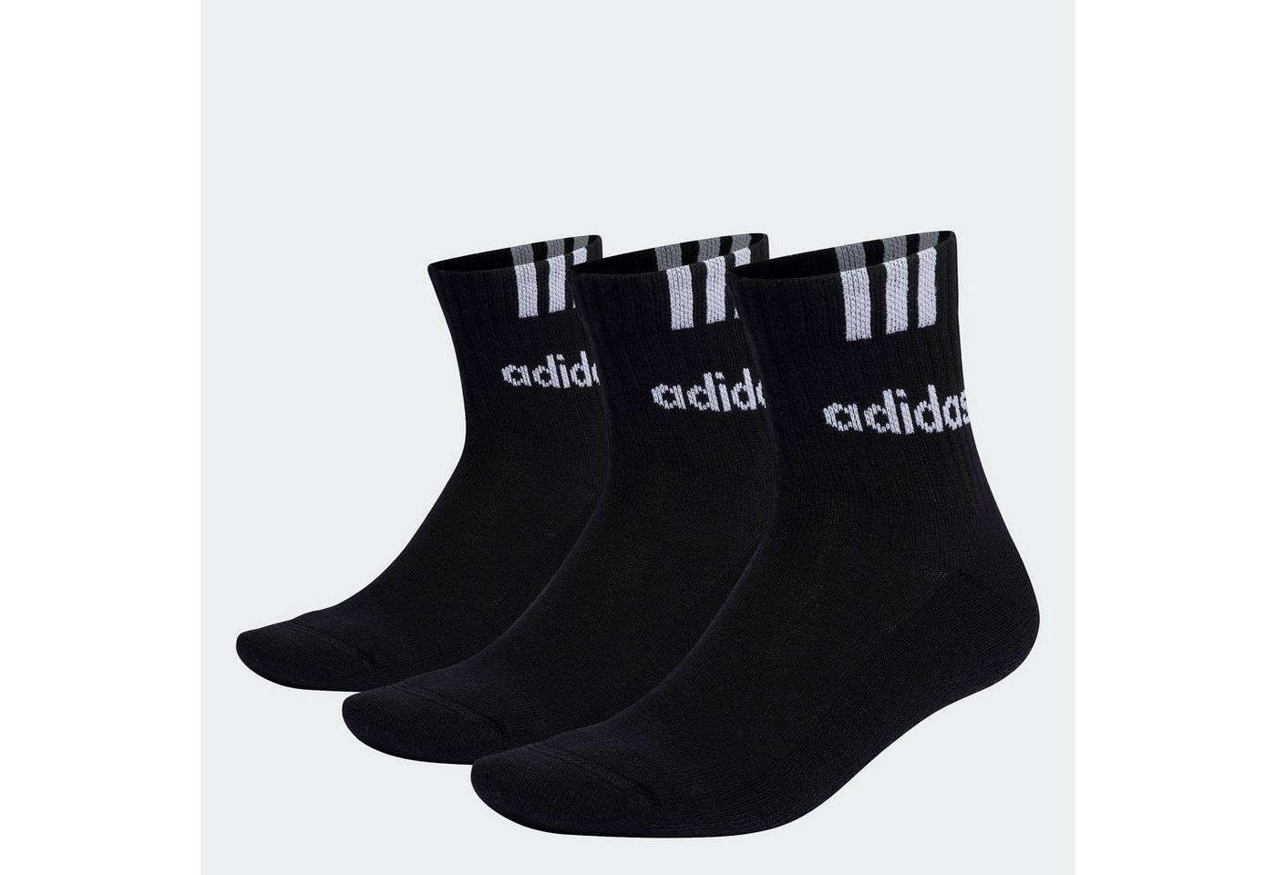 adidas Sportswear Sportsocken 3-STREIFEN LINEAR HALF-CREW CUSHIONED, 3 PAAR (3-Paar)