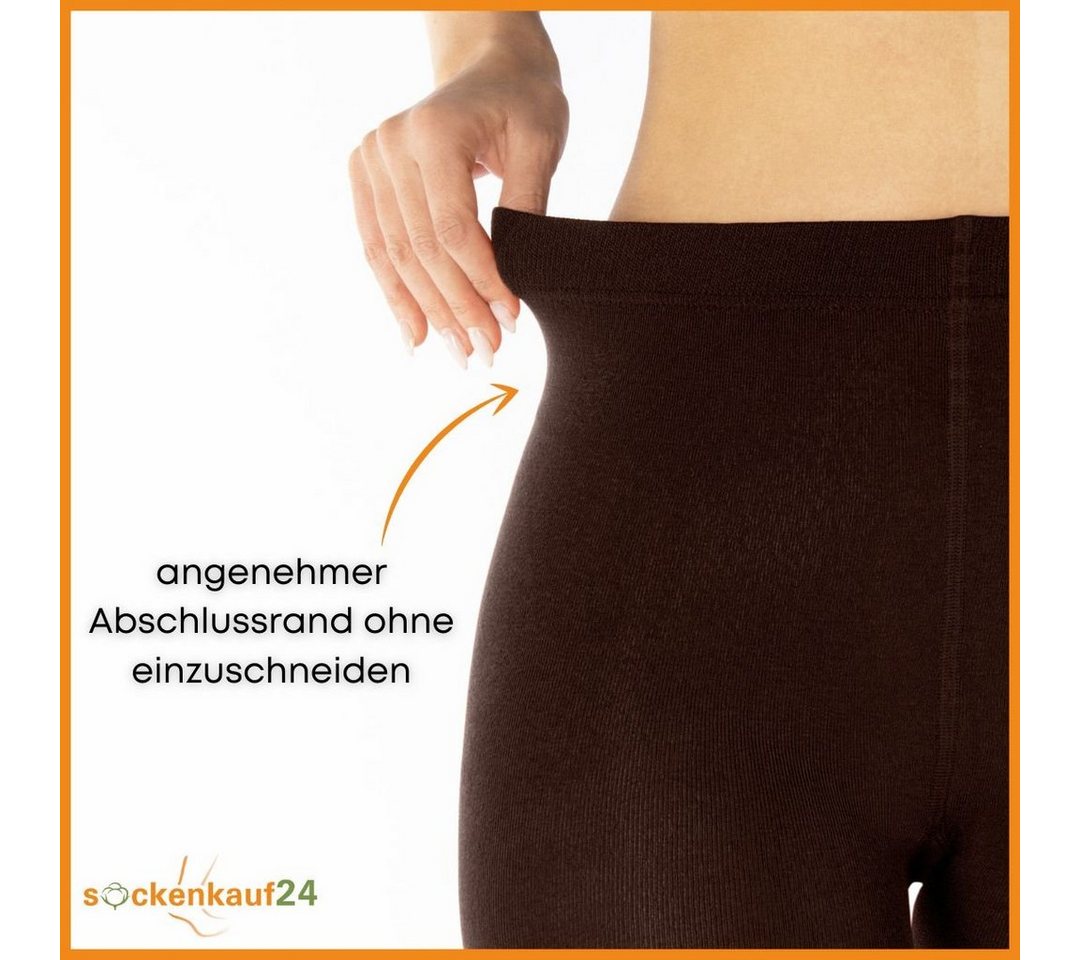 sockenkauf24 Thermostrumpfhose Damen Strumpfhose mit Innenfleece in 10 Farben (Braun 50-52) extra warm Winter Strumpfhose WP Bild 4