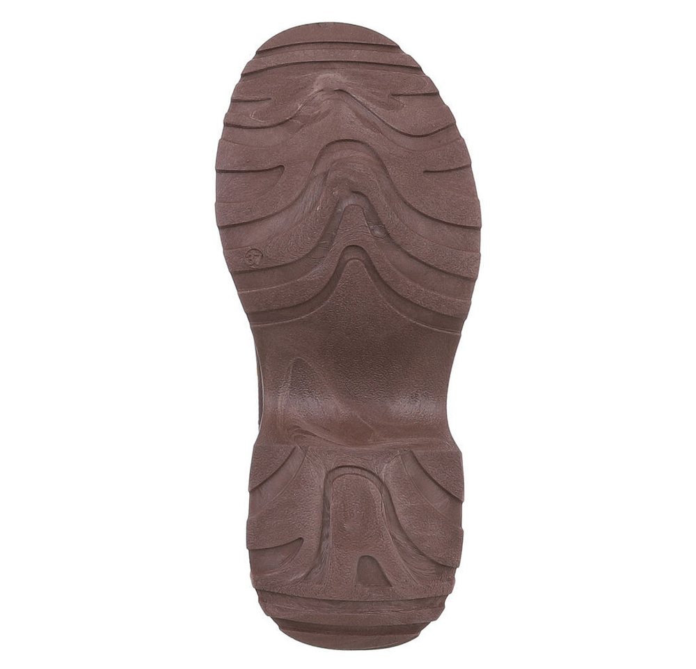Ital-Design Plattform Ankle Boots für Damen – Stilvoll & Bequem Snowboots (90503044) Blockabsatz Stiefeletten in Braun Bild 2