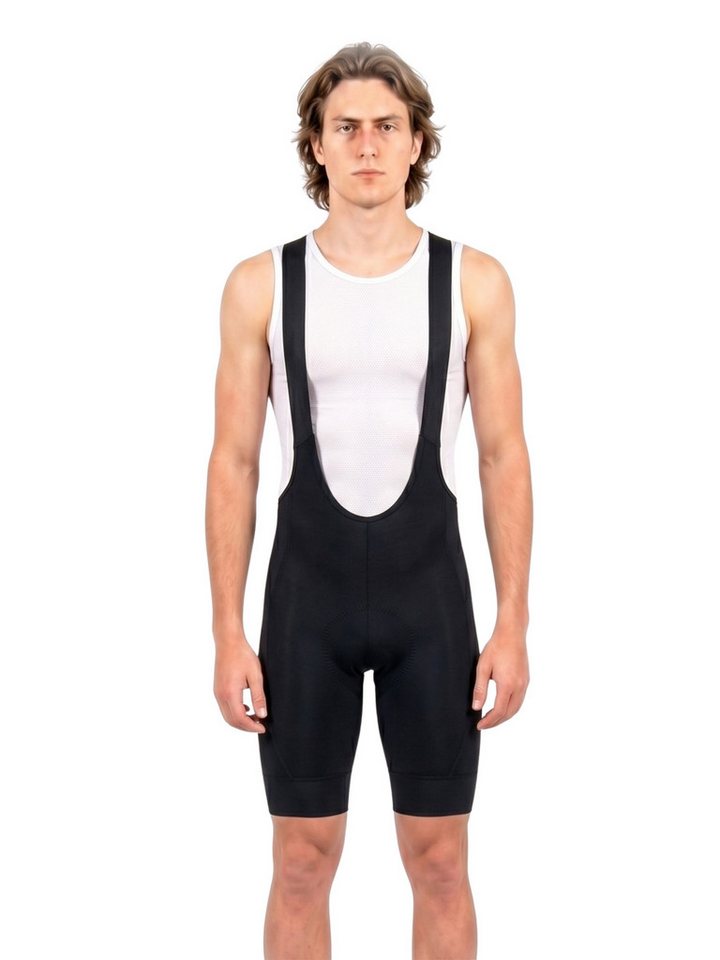 Wulibike Radhose Herren, Hosenträgern, GEL-Sitzpolster, 3 Taschen, Reflektierend (1-tlg) Atmungsaktiv, stoßdämpfend, Silikon-Beinbündchen Bild 4