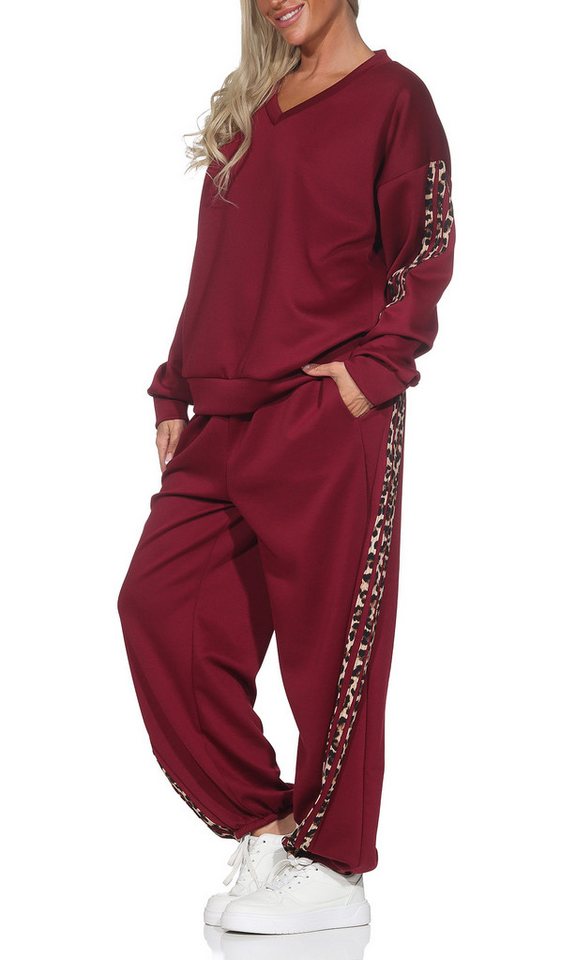 simaranda Jogginganzug Damen Jogginganzug 109 36-42 Weinrot Bild 4