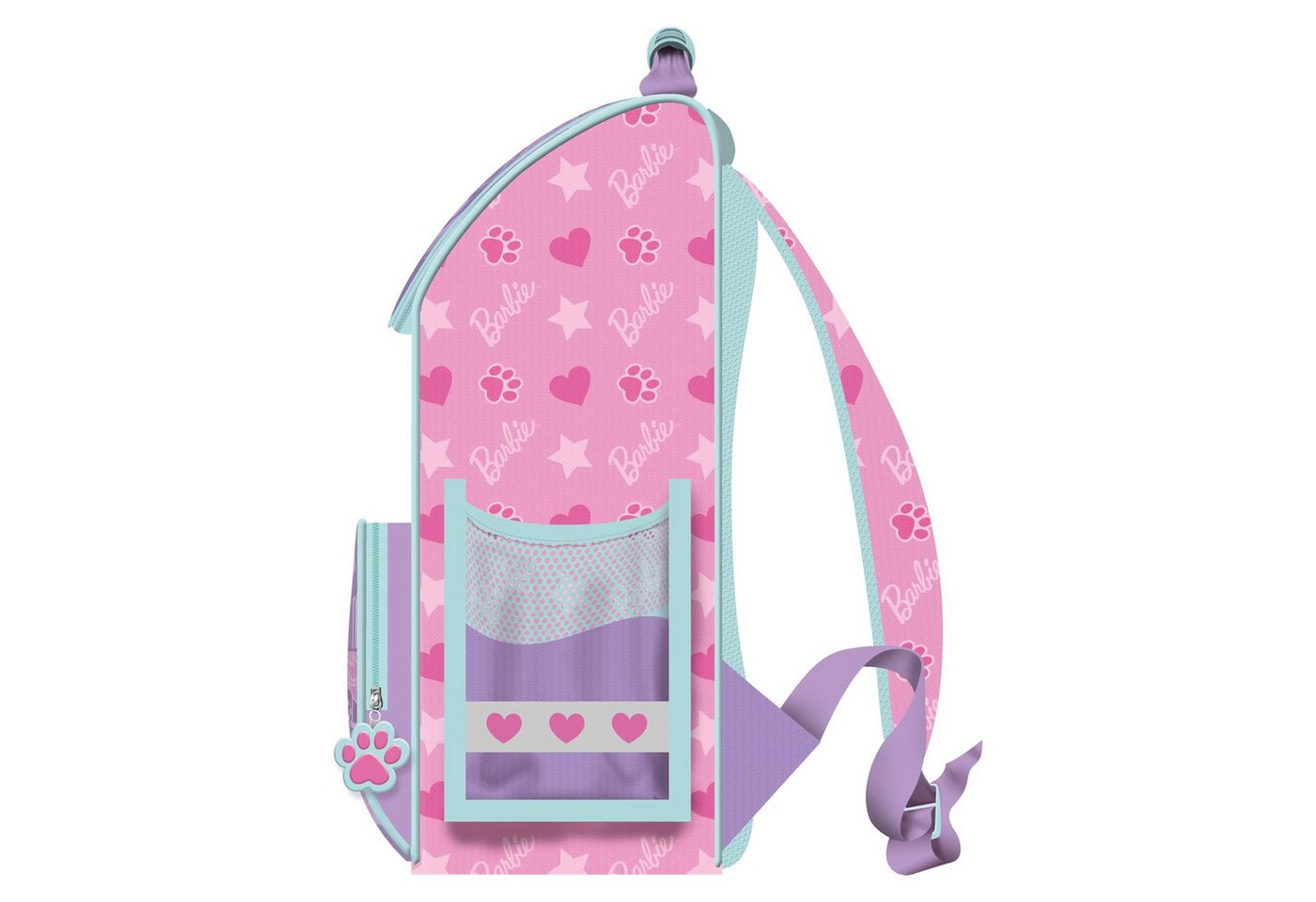 GOLDKIDS Schulranzen für Jungen und Mädchen - Schul-Rucksack für Kinder (mit Federmäppchen - Schuhbeutel und, 1-tlg., Hausaufgabenheft - Barbie Motiv), - 1-3 Klasse Bild 4