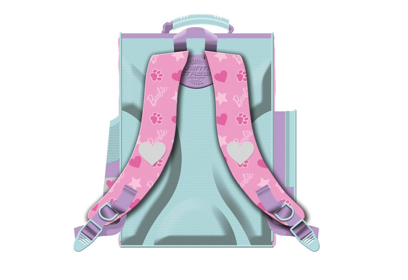 GOLDKIDS Schulranzen für Jungen und Mädchen - Schul-Rucksack für Kinder (mit Federmäppchen - Schuhbeutel und, 1-tlg., Hausaufgabenheft - Barbie Motiv), - 1-3 Klasse Bild 5