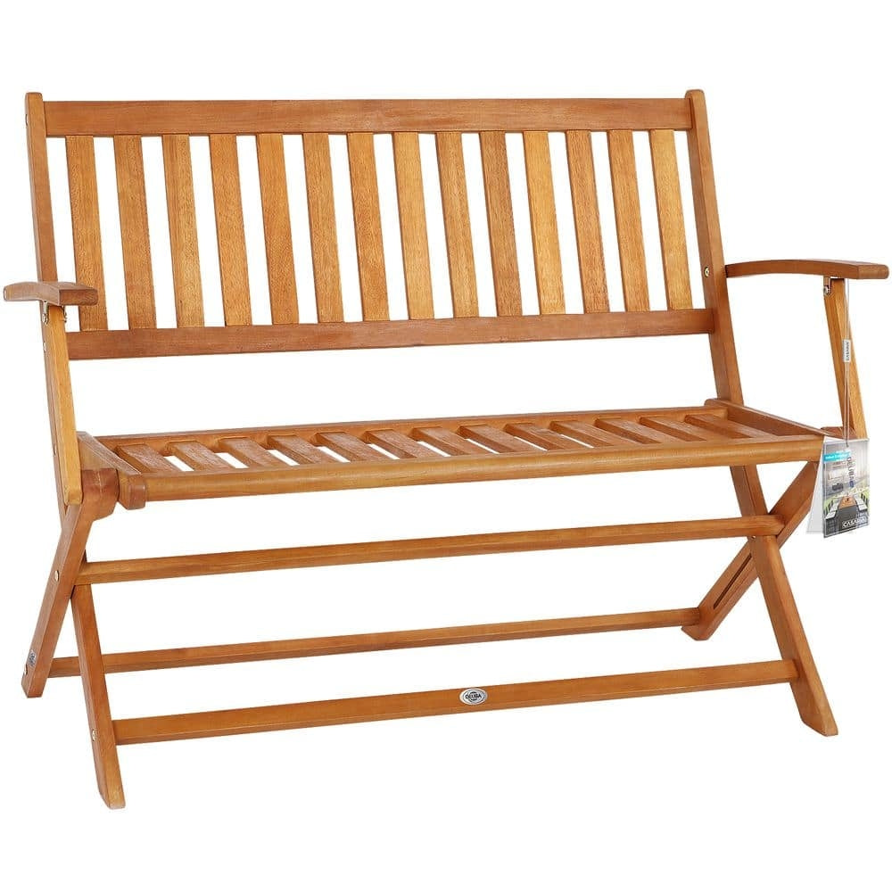 Klappbare Gartenbank Aus Eukalyptusholz, 2-sitzer, 120 Cm