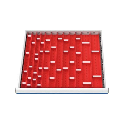 Schubladeneinteilung R 24-24 mit Muldenplatten für Front 50/75mm