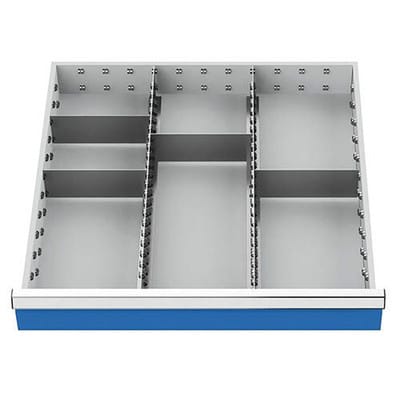 Schubladeneinteilung R 24-24 mit Metalleinteilung für Front 100mm