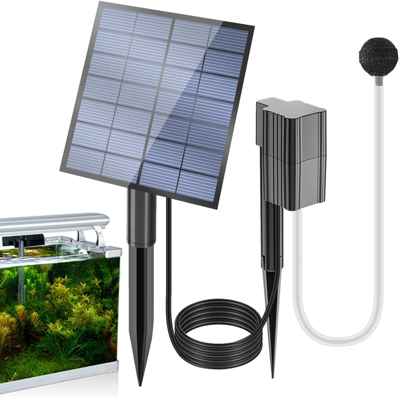 Aérateur Solaire Pour Bassin, Oxygénateur Solaire Pour Bassin, Pompe À Oxygène Solaire Pour Bassin