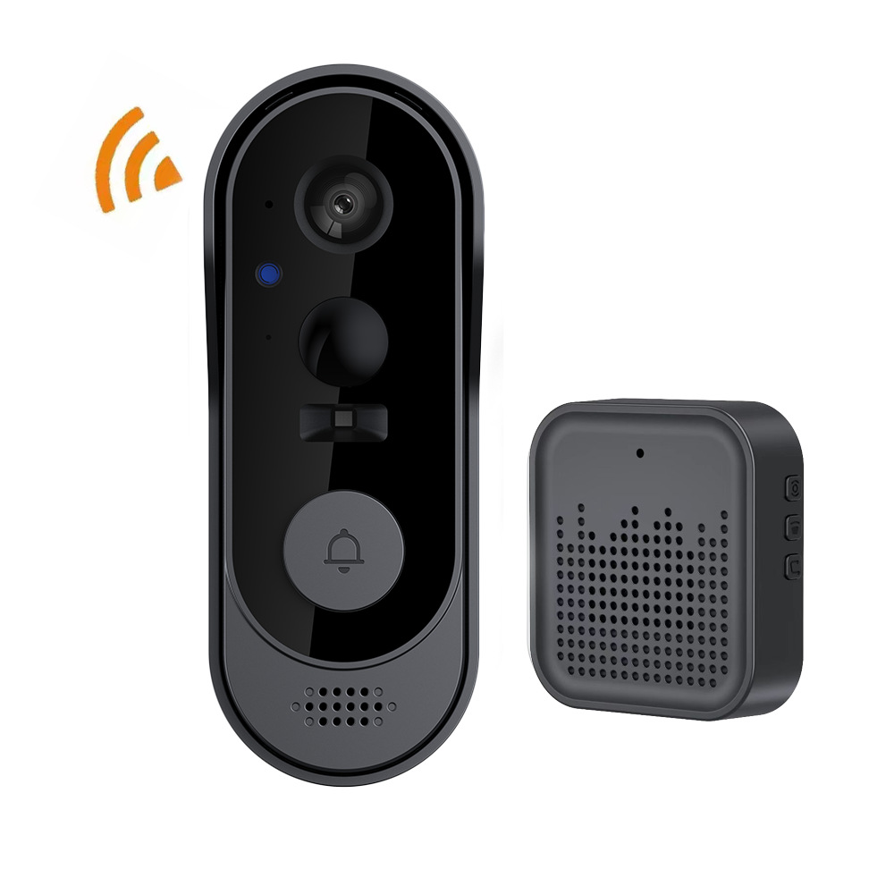 Sonnette Vidéo Sans Fil (sans Abonnement), 1080p, Avec Carillon, Audio Bidirectionnel, Vision Nocturne, Wi-fi 2,4 Ghz, Pour Intérieur Et Extérieur.