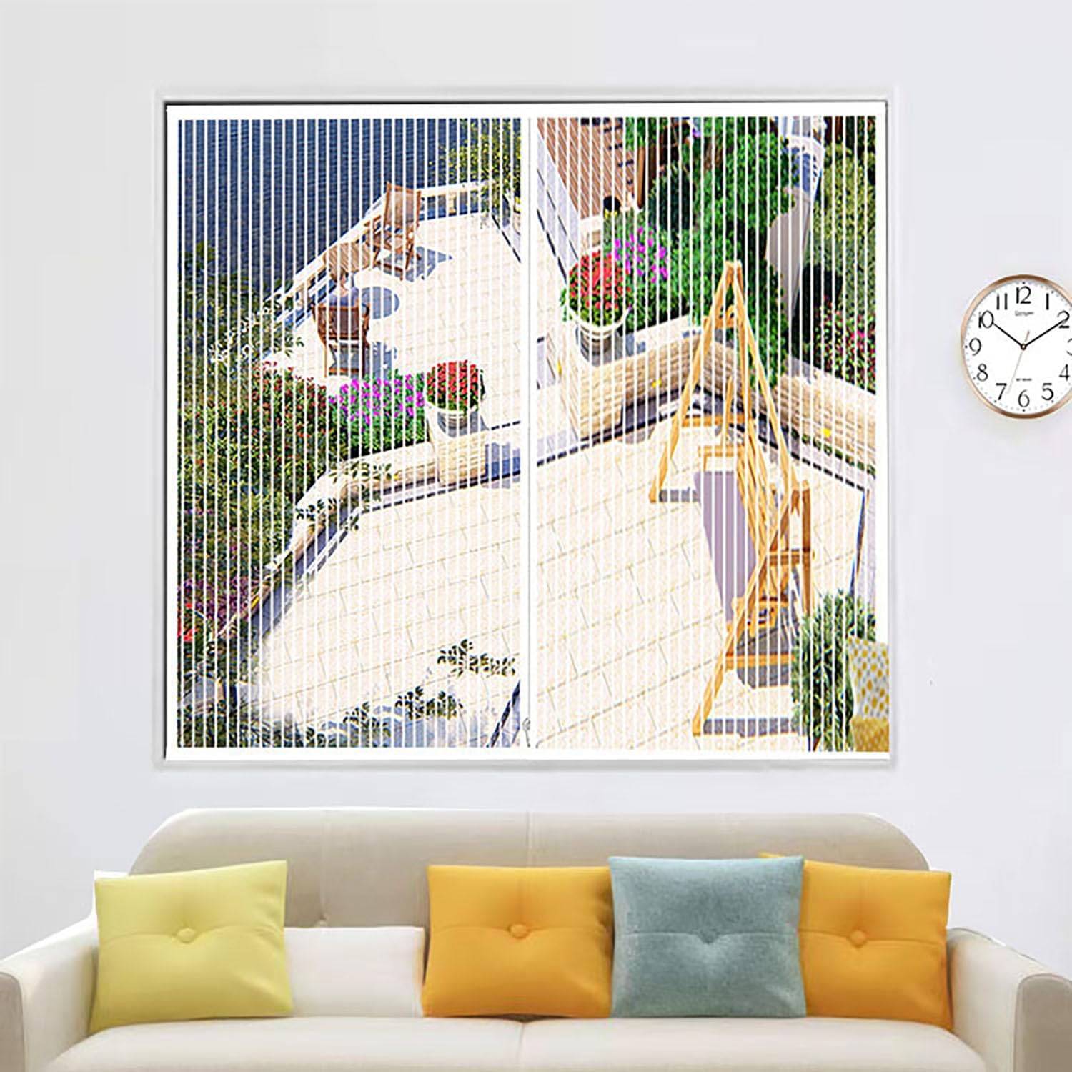 Moustiquaire Magnétique 120 X 120 Cm, Facile À Ouvrir Et À Fermer, Simple À Installer, Adaptée Aux Fenêtres Coulissantes En Baie – Blanc