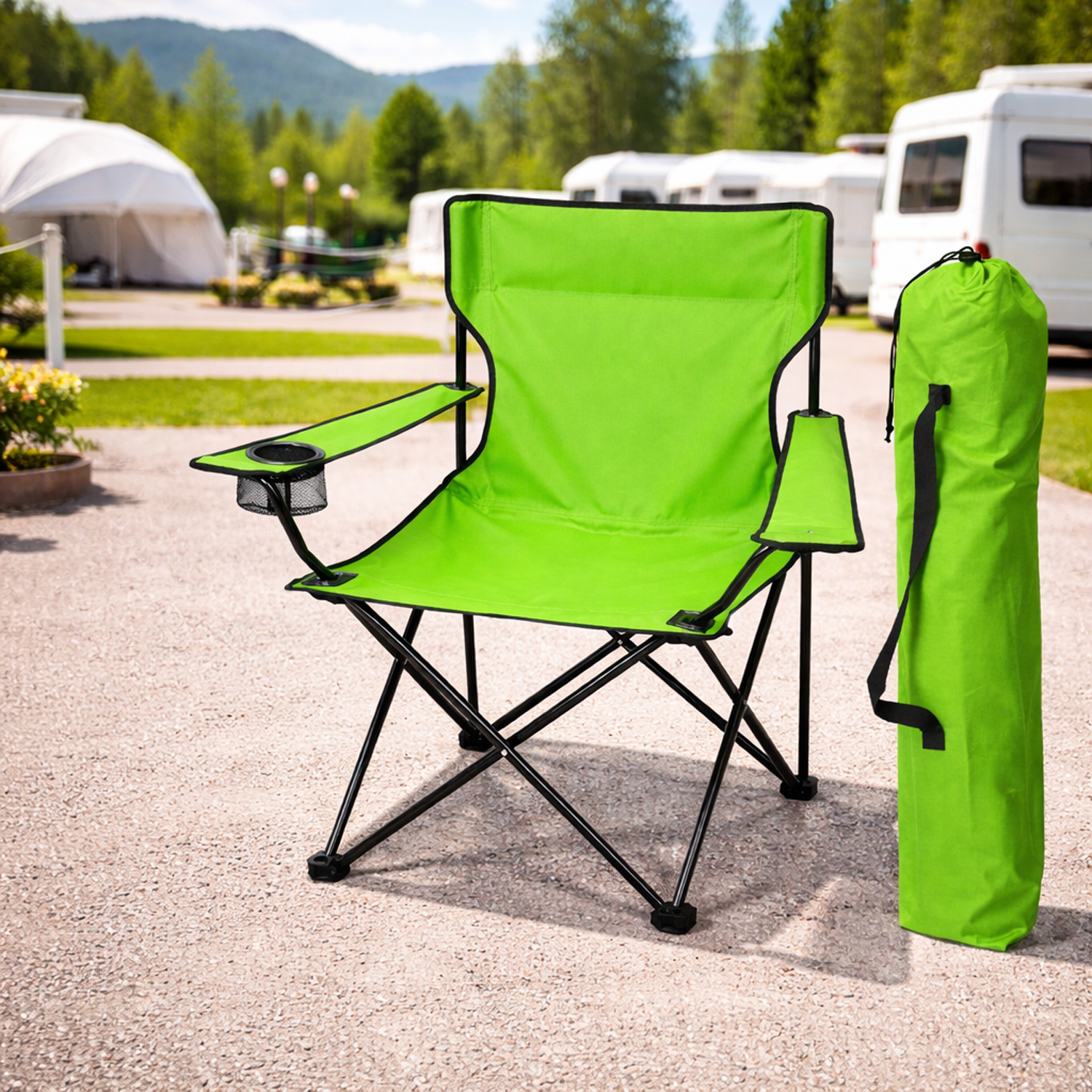 Anglersessel Mit Getränkehalter Lime-mpo2470