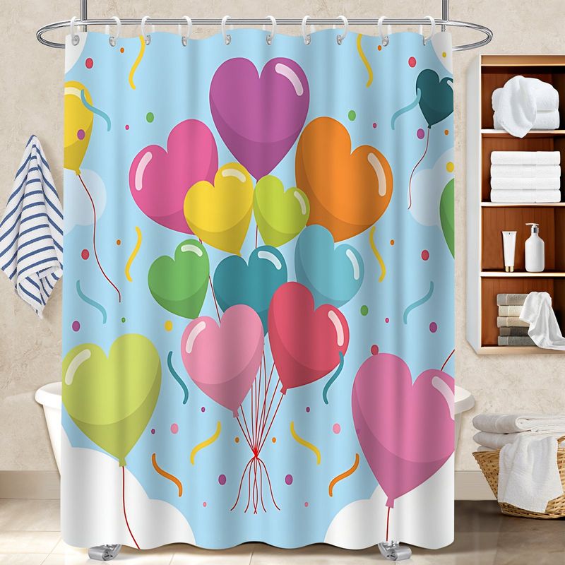 Originaler Duschvorhang Aus Polyester (180 X 180 Cm), Duschabtrennung Für Einen Blumigen Frühling Im Badezimmer