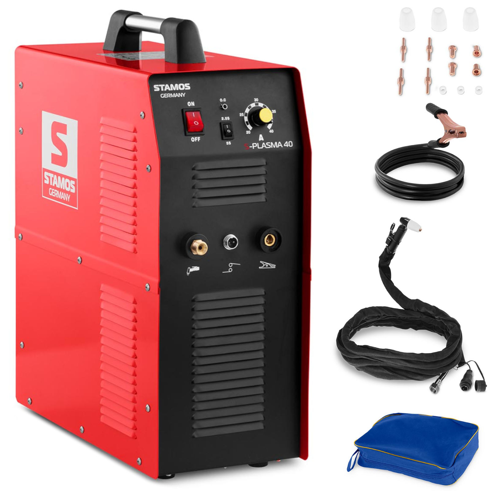 Stamos Welding - Plasmaschneider Cut 40 Plasmaschneidegerät Inkl Druckluftkompressor 10 Mm 60 %