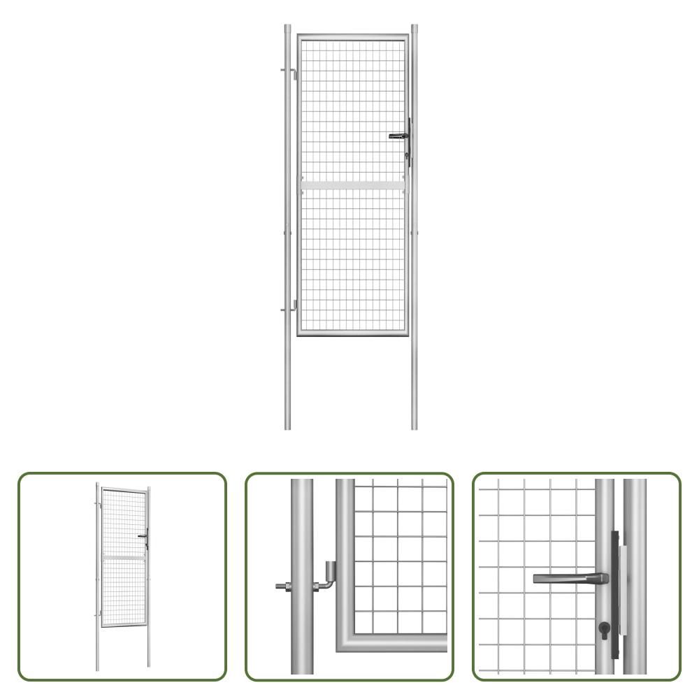 Vidaxl Gartentor Stahl - Gartentor Verzinkter Stahl 100 X 200 Cm Silber