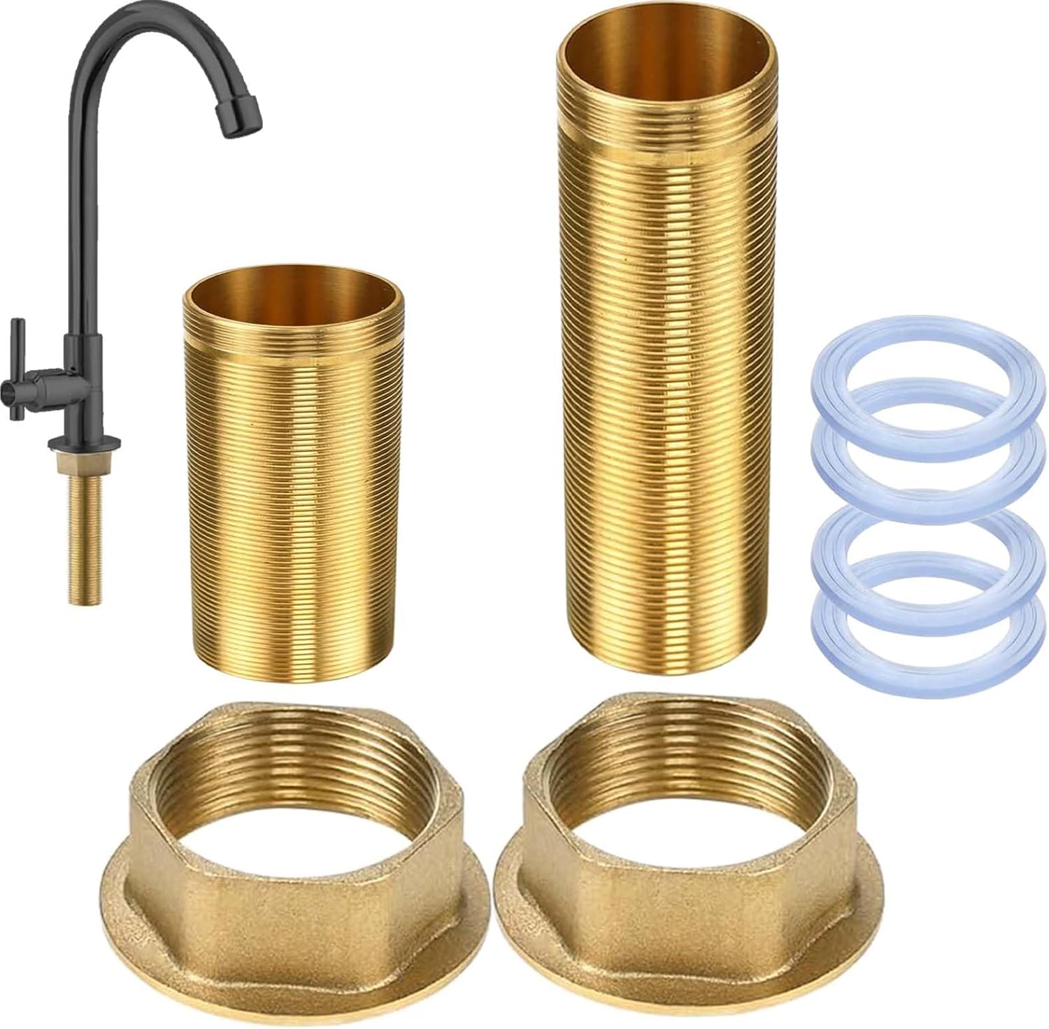 Kit D'Extension De Tuyau Fileté Pour Robinets, Kit De Fixation Fileté En Laiton, Adapté Aux Robinets De Salle De Bain (60 Mm Et 100 Mm).