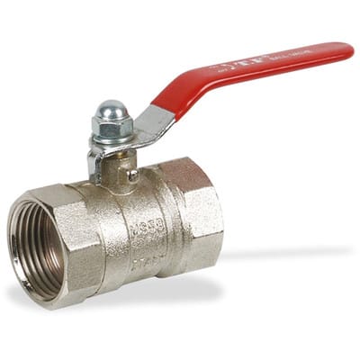 Kugelhahn 1/2" IG/IG, PN40 Stahlhebelgriff, mit Plastikschutz rot