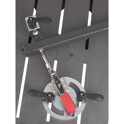 Adapterplatte rund mit Spanner waagrecht Länge 250mm