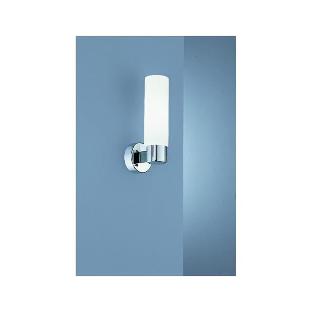 Wandanbauleuchte 40W chr Gl_opal IP40 HV E14 k.Betriebsger