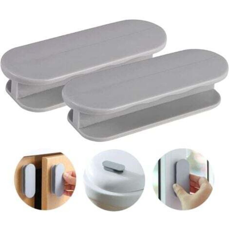Lot De 2 Poignées De Porte Extérieures Autocollantes Pour Balcon Ou Placard – Design Moderne, Fixation Sans Perçage, Finition Métallique