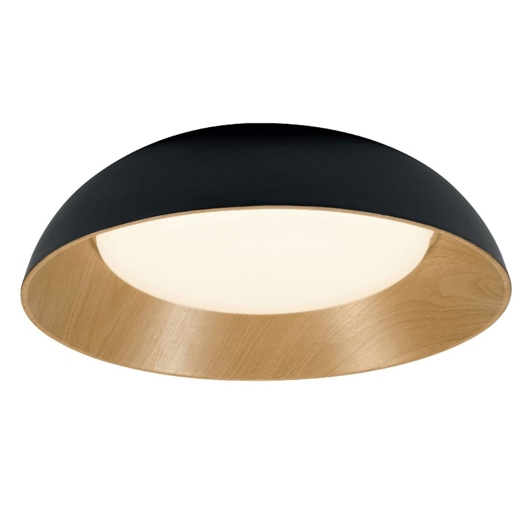 Dimmbare Led-deckenleuchte 70w 4200 Lm Mit Fernbedienung Rund, Holz- Und Schwarz-finish