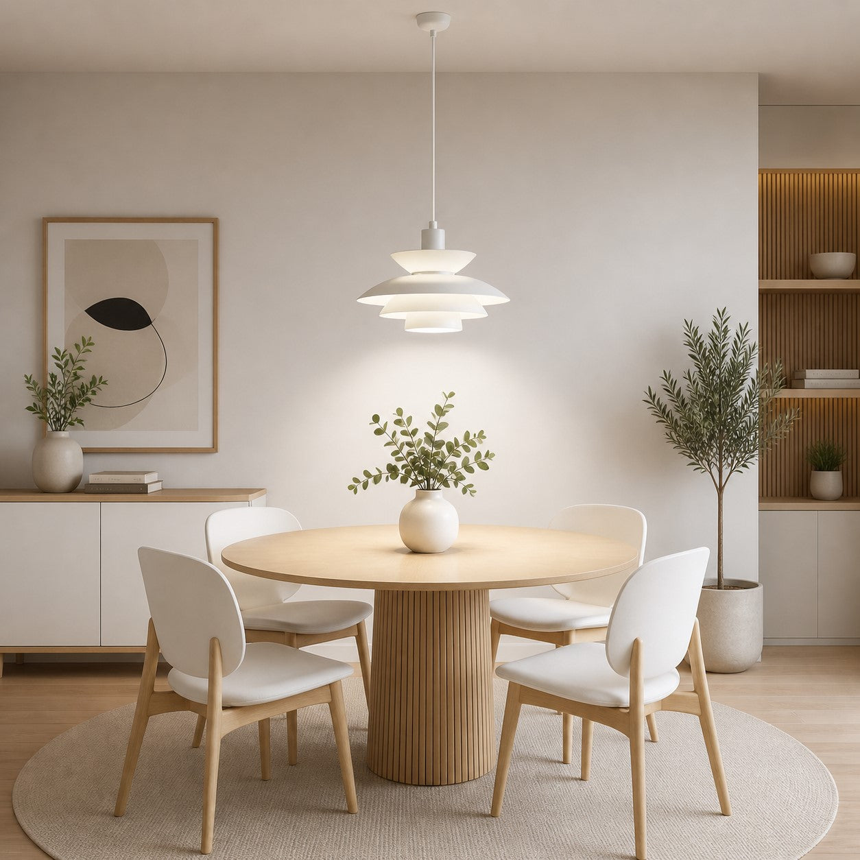Moderne Pendelleuchte Oiz E27 Mit Lampenschirm Aus Weißem Metall