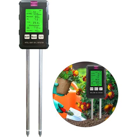 6-in-1 Digitaler Bodentester – Misst Ph-wert, Feuchtigkeit, Temperatur Und Fruchtbarkeit – Für Pflanzen, Gärten Und Landwirtschaft