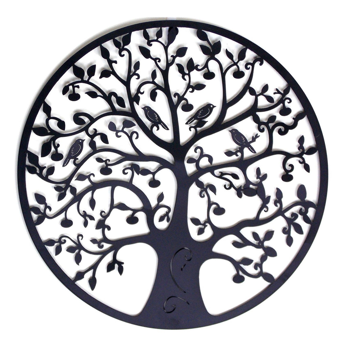 60x60cm Baum Des Lebens Metallwandkunst Runde Skulptur Hängen Hausgarten Dekor