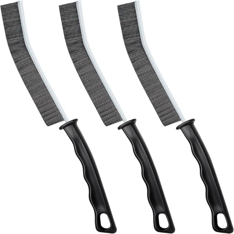 Hartborsten-fugenreinigungsbürsten-set Schwarz (3er-pack) Multifunktionale Bürste Zur Reinigung Schwer Zugänglicher Stellen Geeignet Für Küchen- Und Badezimmerfliesen, Tür- Und Fensterfugen
